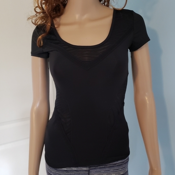 Adidas Stella McCartney Black Short Sleeve Workout Top Extra Small - Picture 4 of 7